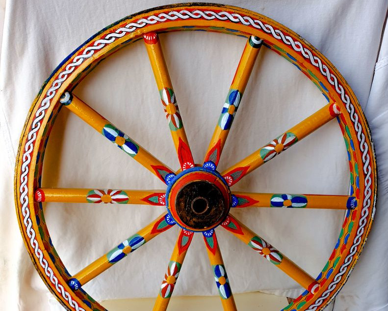 ruota dipinta smalto e olio